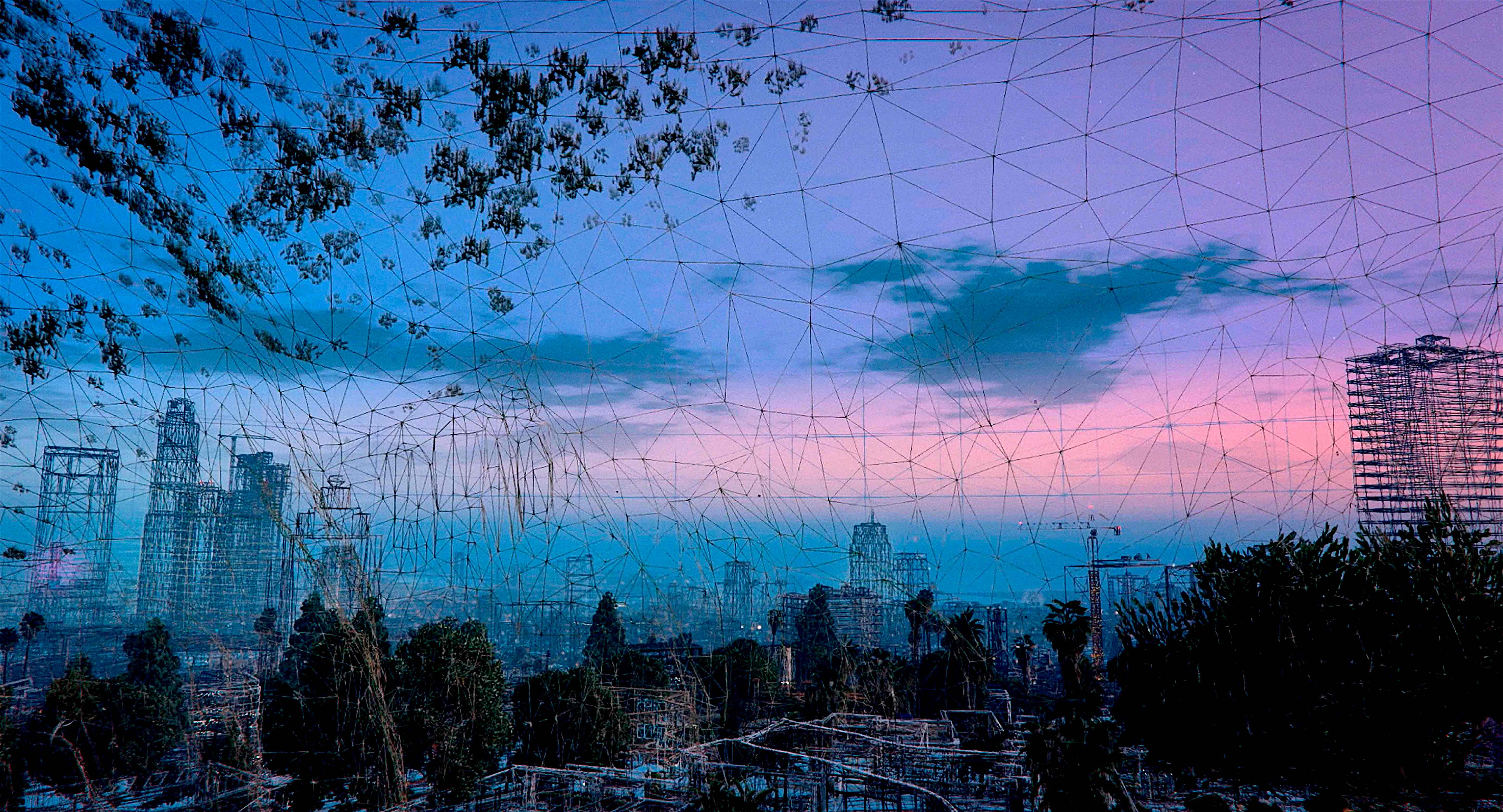 Swatted — suburban geometry, the wireframe as documentary evidence